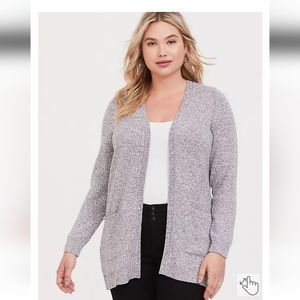 New grey long sleeve pocket cardigan